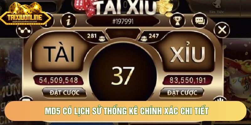 MD5 có lịch sử thống kê chính xác chi tiết MD5 có lịch sử thống kê chính xác chi tiết